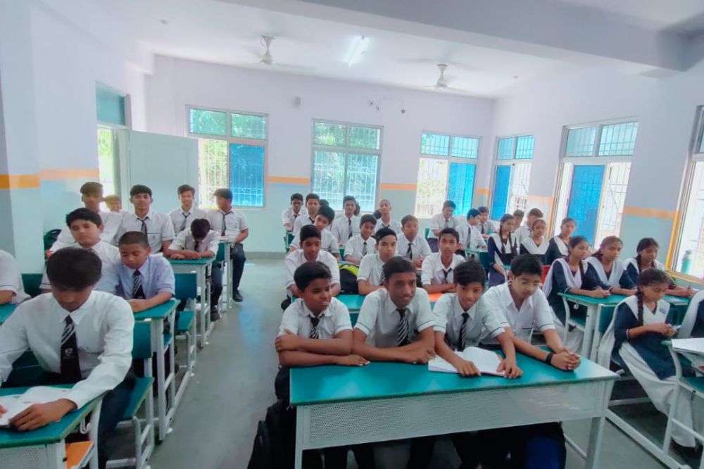 Middle school students in class